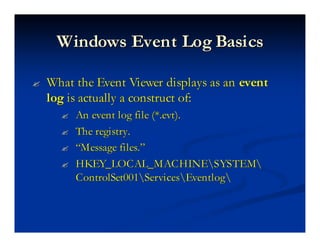 Recovering Information From Deleted Security Event Logs Ctin | PPT