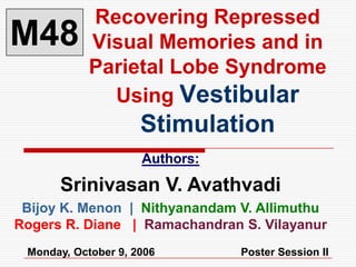 Recovering repressed visual memories and in parietal lobe syndrome ...