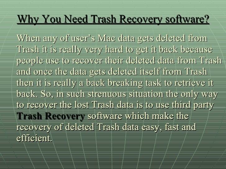 Recover Deleted Trash Files From Mac!