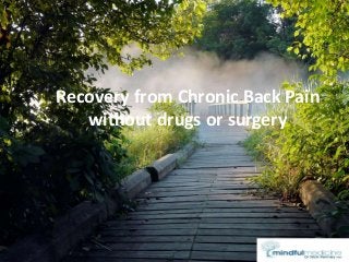 Recovery from Chronic Back Pain
without drugs or surgery
 