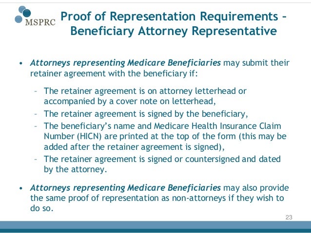 recovery process medicare medicare proof of representation form