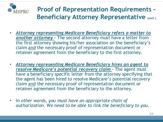 recovery process medicare medicare proof of representation form