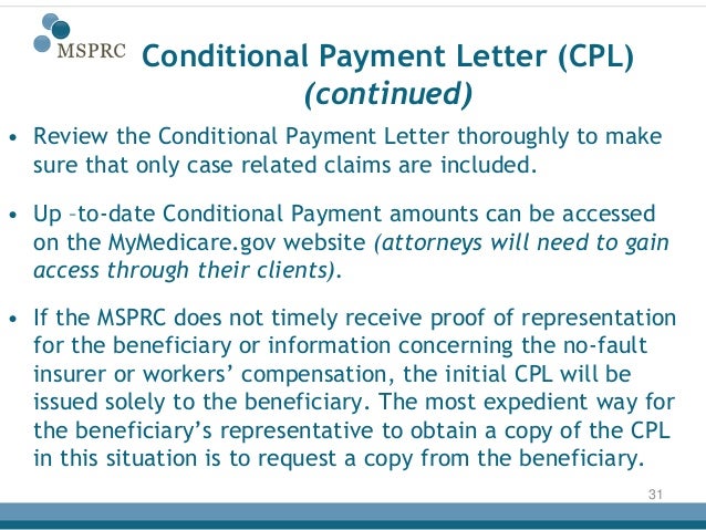 medicare payment letter conditional process (medicare) Recovery medicare payment letter conditional process (medicare) Recovery