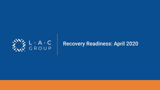 Recovery Readiness: April 2020
 