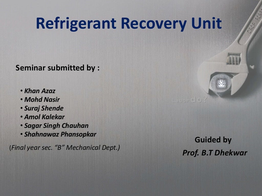 Refrigerant Recovery system (3)