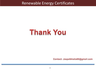 18
Renewable Energy Certificates
 
