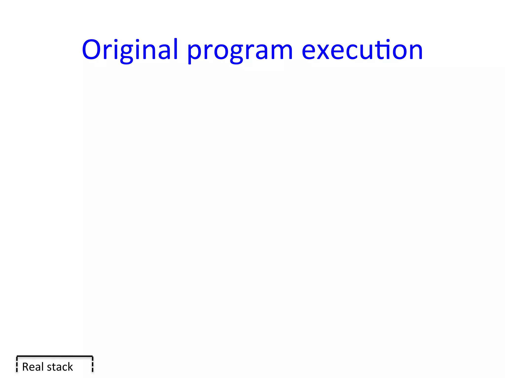 Original	
  program	
  execuYon	
  




Real	
  stack	
  
 