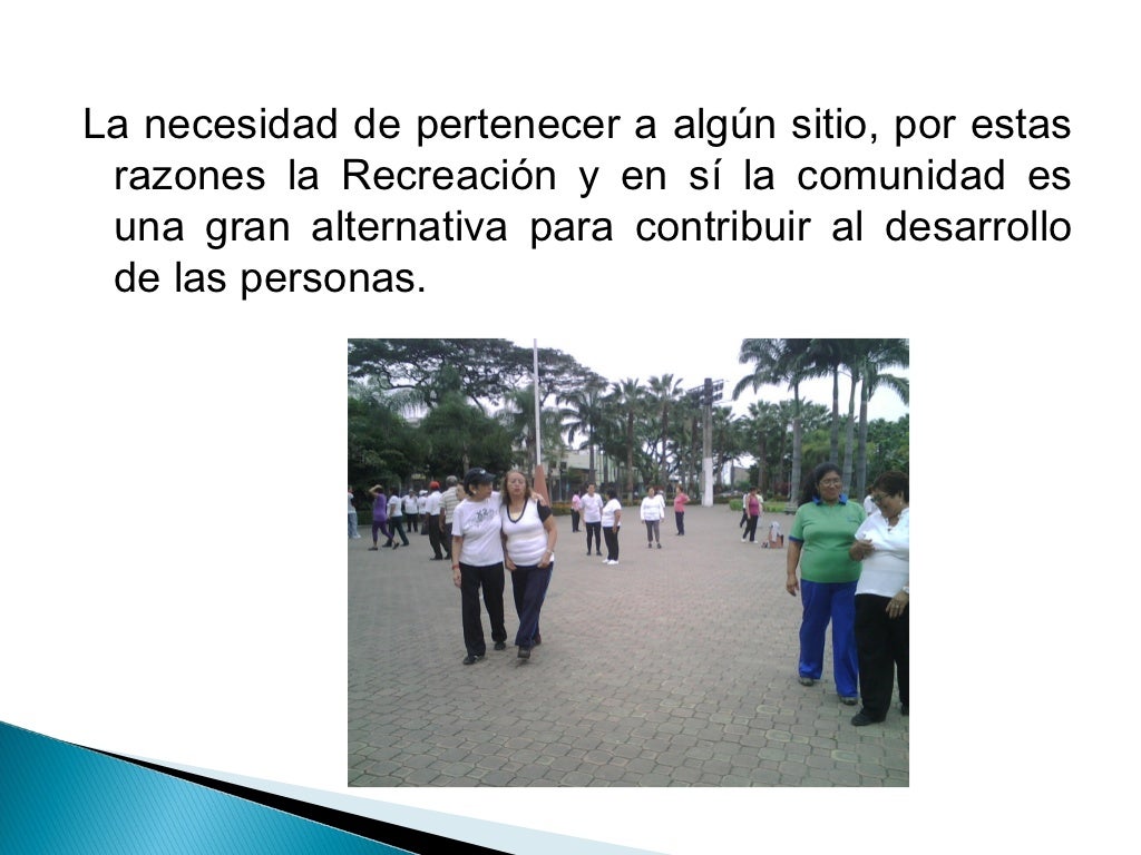 Recreacion y tiempo Libre Recreacion y tiempo Libre