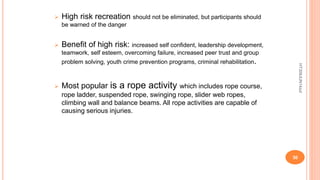 Recreational safety and risk management plan | PPTX