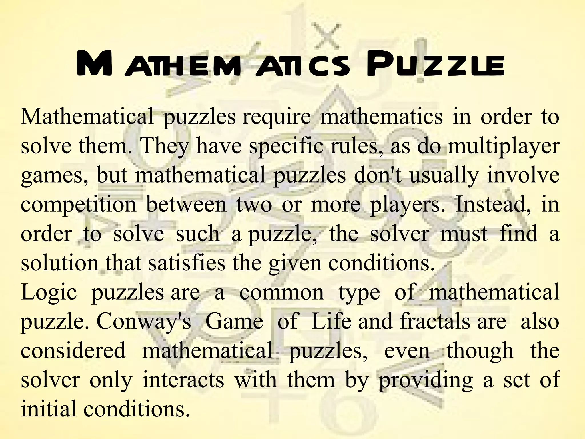 Recreational mathematics aditya verma xc | PPT