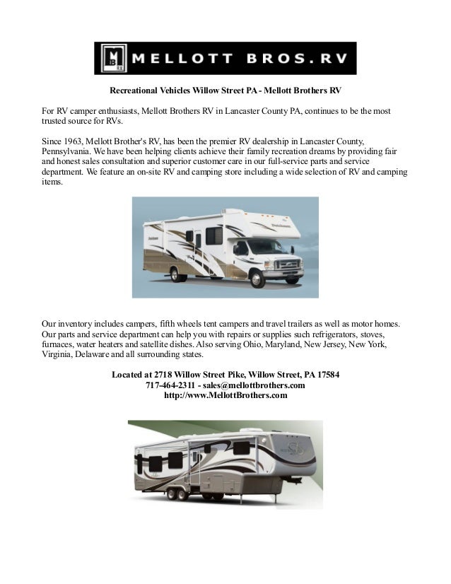 Recreational vehicles willow street pa mellott brothers rv