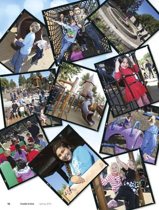 9Spring 2016 Inside Irvine
Eforts to bring home the real dangers — and trage-
dies — of distracted driving are ongoing on TV ads and
YouTube, where there are numerous videos that shock
in their storytelling. Te topic usually is of a parent or
child killed by a distracted driver. Te price is high, but
the result shouldn’t be a surprise. At least one study,
from the University of Utah, notes that while the dan-
gers they pose may be diferent, “… the impairments
associated with cellphone drivers may be as great as
those commonly observed with intoxicated drivers.”
The nonprofit Hands Free Info — which gathers
information from California state legislation, news
reports and the like—estimates that in 2015, nearly 10
percent of California drivers used their cellphones at
least once during the year while driving. There are
about 22.65 million licensed drivers in California; 10
percent would equal more than 2 million drivers. Tat
is a lot of eyes of the road.
Chief Hamel puts this dangerous behavior in per-
spective: “As community members who share the
roadway, we all have a responsibility to one another
to make sure motorists, bicyclists and pedestrians are
safe. Te best way to do that is to keep our eyes on
the road and of of our phones while driving. Tere
is no text message so important that you should risk
your life or the life of others to read it.
“It can wait. Your safety is worth it.”
For more information, visit the U.S. Department
of Transportation’s special page on this topic:
distraction.gov. ■
Rules of the Road
What’sillegalwhiledrivinginCalifornia:
■ Adult drivers (18 and older) cannot use cellphones unless they
employ hands-free devices.
■ Textmessagingisbannedforalldrivers.Thelawprohibitsuse
of electronic devices to“write, send or read a text-based com-
munication.”Hands-free and voice-controlled texting allowed.
■ Driversyoungerthan18areprohibitedfromusingcellphones
while driving — with or without hands-free accessories.
■ Schoolbusoperatorsandtransitbusdriversareprohibitedfrom
using cellphones while driving.
■ Remember that these rules apply when a driver is stopped at a
trafc light or stop sign.
■ The cost of a distracted driving ticket varies, but it can run into
the hundreds of dollars.
Annual deaths from
distraction-afected
crashes
more likely to send texts
and emails compared
to older drivers
Drivers
younger than 25
 