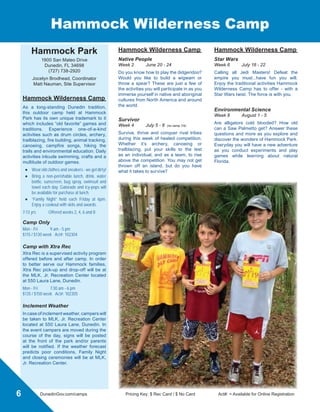 Teen Leadership Program
Teen Leadership Program		
Dunedin Parks  Recreation is seeking
responsible teen volunteers to a be a
CIT (Community Involved Teen) to work
at our summer camps with adult mentors
and gain a valuable experience. For more
information, call (727) 812-4530.
Who Should Apply?
●● Teens who are:
	 13 years of age as of January 1, 2016
	 16 years of age as of August 1, 2016
●● Teens that can commit to (6) weeks
of summer and attend trainings.
●● Teens with a positive attitude who
can be a role model.
How To Apply:
●● Applications are available at Dunedin
Community Center, 1920 Pinehurst
Road or at DunedinGov.com/camps.
●● Applications must be submitted
by Friday, April 15.
●● Required interviews will be
scheduled with the Recreation staff.
●● Selected teens will be notified by
mail during the week of May 9.
●● Selected teens must provide a copy
of their birth certificate and pay a
$35 material fee.
Goals of the Program:
●● Prepare teens in the community for
future leadership roles
●● Create a sense of motivation
●● Teach invaluable skills and grow as
responsible young adults
●● Take on future roles within the Parks
 Recreation Department
Teens Will Gain Experience In:
●● Team Building  Leadership Training
●● Communication skills
●● Preparing for the work force
●● Volunteering for the community
●● Gaining individualized training and
hands-on experience
●● Earning community service hours
for scholarships
Sponsored by the Derek Teele
Foundation:
The Teen Leadership Program is
sponsoredbytheDerekTeeleFoundation.
The Foundation was established in 2007
in memory of Derek Grafton Teele whose
precious life was taken too early at the
young age of 17 in a car accident. The
Foundation works hard every day and
strives to remember Derek’s gentle soul
and keeps his loving spirit alive as they
continue to make positive impacts in
the community by supporting children,
families and animal organizations. For
more information or to make a donation,
please contact:
Derek Teele Foundation
(727) 430-1277
rteele@tampabay.rr.com
www.DerekTeeleFoundation.com
“His spirit still shines through all of us!”
Dunedin
Community Center
1920 Pinehurst Road
Dunedin, FL 34698
(727) 812-4530
Devyn Wilson, Facilitator
5	 DunedinGov.com/camps	 Pricing Key: $ Rec Card / $ No Card	 Act#: = Available for Online Registration
 