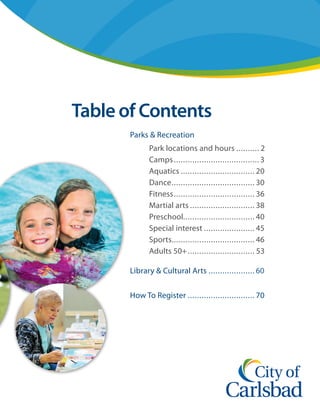 Clubs
Classes
Culture
Community
Camps Sign up today!
www.carlsbadconnect.org
 