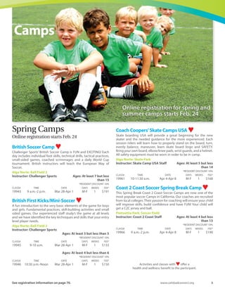 2 Spring-Summer 2016
Info 760-
BallFields
Multi-PurposeField
TennisCourts
BasketballCourts
VolleyballCourts
HorseshoePits/Shuﬄeboard
PicnicTables
Barbecues
TotLotArea
RestroomFacility
MeetingRooms
Wedding/PartyRentals
Auditorium
Gazebo/Bandshell
Gymnasium
Acreage
* wheelchair access T
tours
Alga Norte Community Park  Aquatic Center 268-4777
6565 Alicante Road 92009        32.0
Mon-Fri: 6 a.m.-6:30 p.m. Weekends and holidays please call to confirm pool availability.
Ann D. L’Heureux Dog Park 602-4680
2700 Carlsbad Village Drive 92008  0.5
Aviara Community Park 602-4693
6435 Ambrosia Lane 92011        24.0
Business Park Recreational Facility (Zone 5) 602-4680
Faraday Avenue and Camino Hills Drive 92008   3.0
Cadencia Park 602-4690
3310 Cadencia Street 92009   2.0
Calavera Hills Community Center and Park* 602-4680
2997 Glasgow Drive 92010 • Mon-Fri: 8 a.m.-10 p.m., Sat-Sun: 8 a.m.-5 p.m.           21.0
Cannon Park 602-7510
4950 Cannon Road 92008       1.7
Chase Field 602-7510
3349 Harding Street 92008   2.3
Harding Community Center* 602-7510
3096 Harding Street 92008 • Mon-Thurs: 8 a.m.-5:30 p.m., Fri: 8 a.m.-5 p.m.     1.0
Heritage Hall* 602-7510
2650 Garfield Street 92008    0.5
Hidden Canyon Community Park 602-4680
2685 Vancouver Street 92008     22.0
Holiday Park 602-7510
3200 Pio Pico Drive 92008        5.9
Hosp Grove Park 602-7510
2200 Jefferson Street 92008    5.5
La Costa Canyon Park 602-4690
3020 Pueblo Street 92009        2.6
Laguna Riviera Park 602-4680
4900 Kelly Drive 92008        2.1
Leo Carrillo Ranch Historic ParkT
476-1042
6200 Flying LC Lane 92011 • HISTORIC SITE    27.0
Tues-Sat: 9 a.m.-5 p.m., Sun: 11 a.m.-5 p.m.; closed Mon. Free admission. Extended hours may be arranged for facility rentals.
Magee House and Park*T
PARK RENTAL: 602-7510
258 Beech Avenue 92008 • HISTORIC SITE TOURS: 434-9189      2.1
Maxton Brown Park 602-7510
500 Laguna Drive 92008   0.9
Monroe Street Pool* 602-4685
3401 Monroe Street 92008 • Please call to confirm pool availability.
Pine Avenue Community Park / L.I.T.E. Modular 602-7510
3333 Harding Street 92008         7.7
Poinsettia Community Park 602-4684
6600 Hidden Valley Road 92011         42.0
Skatepark* 602-4680
2560 Orion Way 92010   1.0
Senior Center* 602-4650
799 Pine Avenue 92008 • Mon-Thurs: 8 a.m.-5:30 p.m., Fri: 8 a.m.-5 p.m.     3.3
Stagecoach Community Center and Park* 602-4690
3420 Camino de los Coches 92009 • Mon-Fri: 8 a.m.-10 p.m., Sat-Sun: 8 a.m.-5 p.m.           28.0
The Crossings at Carlsbad 444-1888
5800 The Crossings Drive 92008     200.0
Interactive map and directions to all city buildings and
parks is online at www.carlsbadca.gov.
Pick up a copy of the Guide to City Buildings and Parks
at any library or community center.
Parks  Recreation
Locations and Hours
 