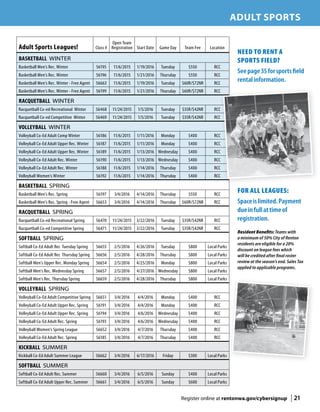 Brochure Inspiration: Spring 2016 Recreation