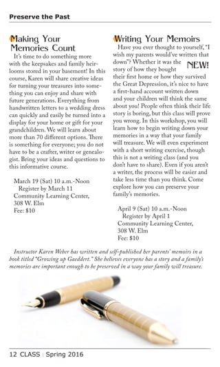 Brochure Inspiration: Spring 2016 Recreation