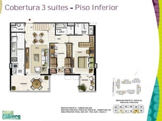 Cobertura 3 suítes Piso Inferior 
 