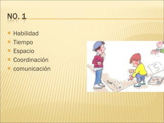 Habilidad Tiempo Espacio Coordinación comunicación 