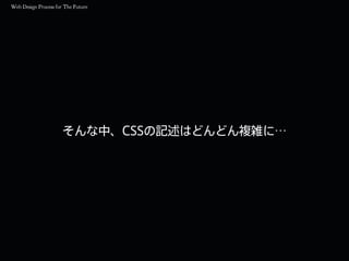 そんな中、CSSの記述はどんどん複雑に…
 