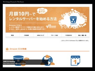 AWS S3 Hosting
http://www.awsmicrosite.jp/s3-hosting/
 
