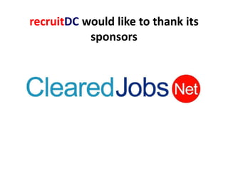 recruitDC would like to thank its Event sponsors