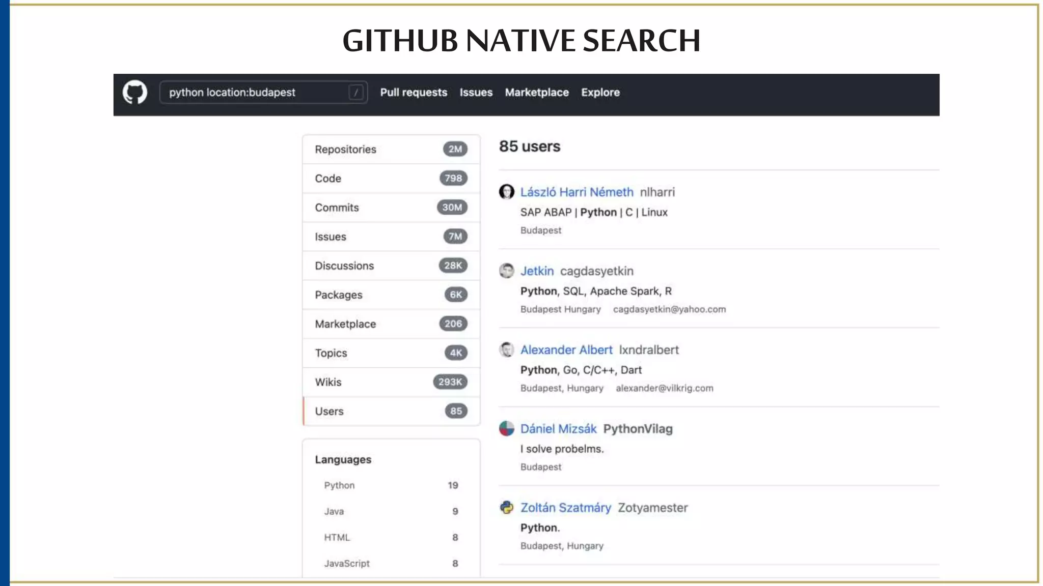 GITHUB NATIVE SEARCH
 