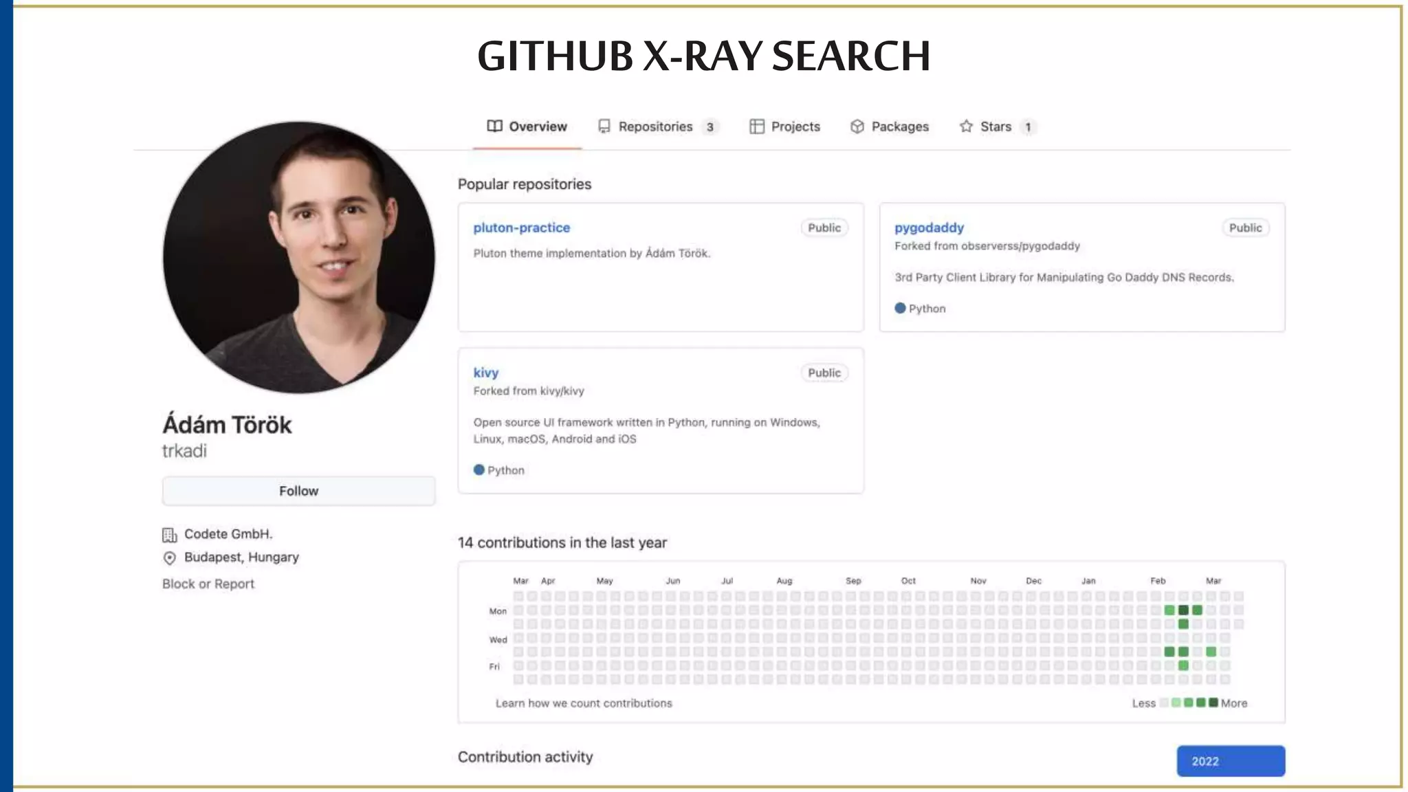 GITHUB X-RAY SEARCH
 