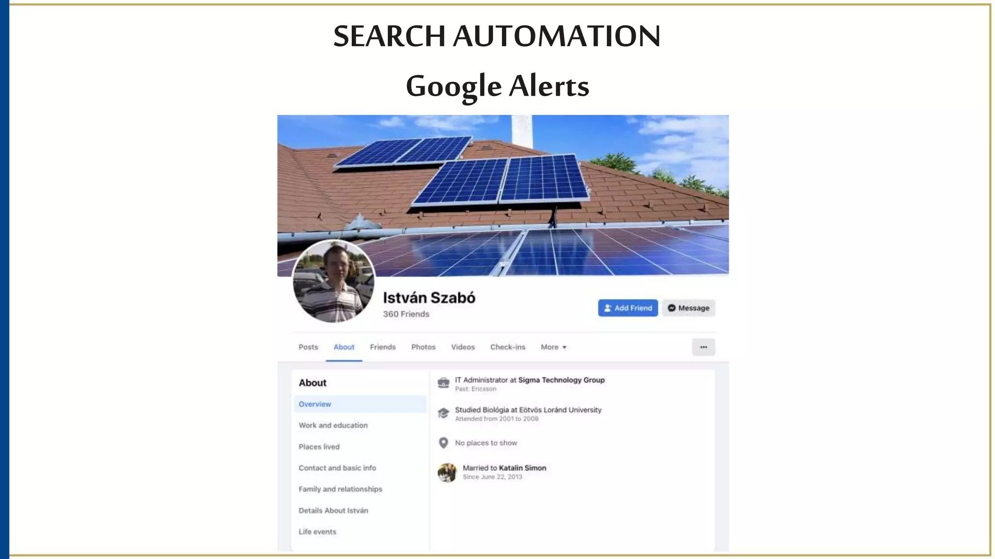 SEARCH AUTOMATION
GoogleAlerts
 