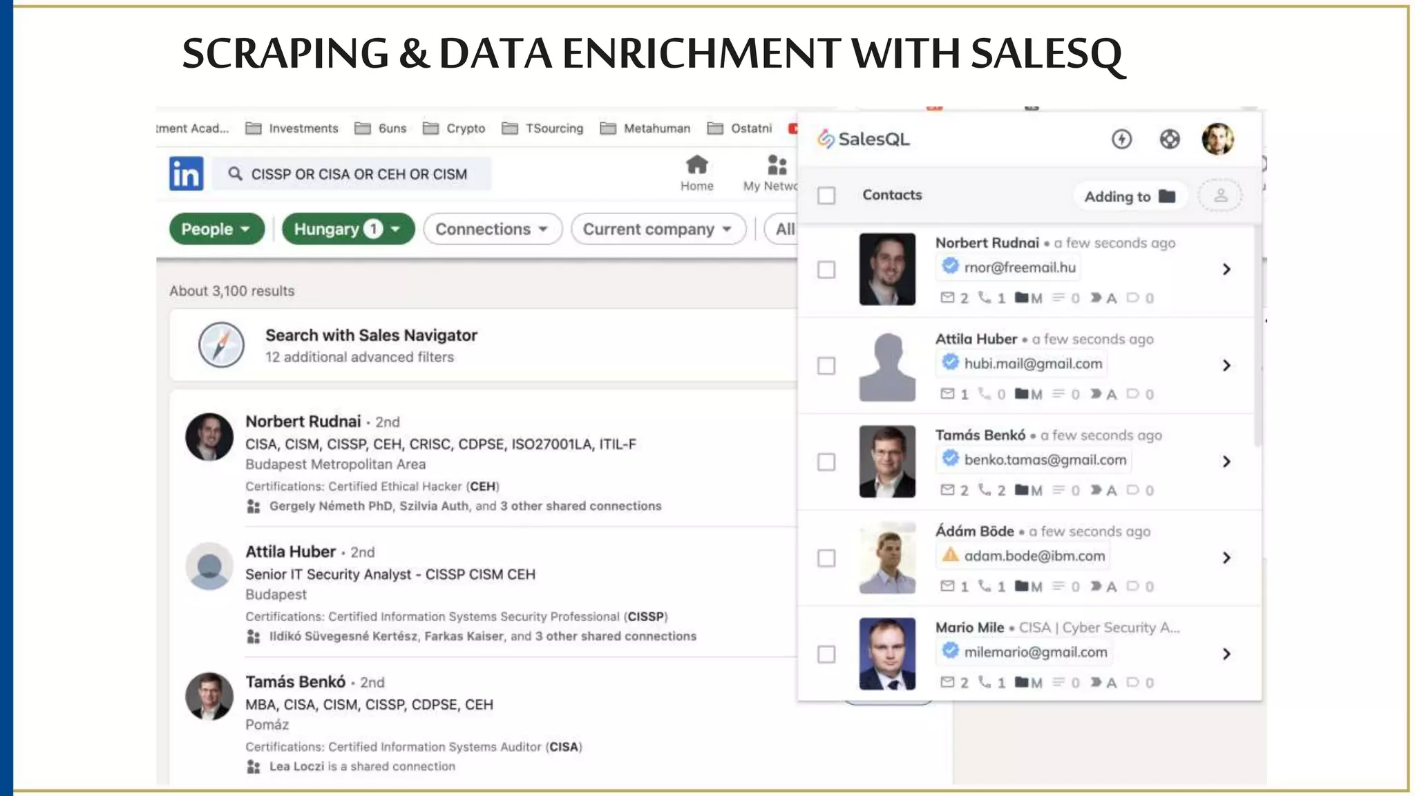 SCRAPING & DATA ENRICHMENT WITH SALESQL
 