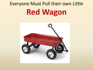 Everyone Must Pull their own Little
Red Wagon
 