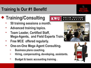 Training Is Our #1 Benefit! <ul><li>Training/Consulting </li></ul><ul><ul><li>50 training sessions a month. </li></ul></ul...