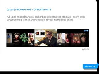 (SELF) PROMOTION = OPPORTUNITY <ul><li>All kinds of opportunities- romantics, professional, creative - seem to be directly...