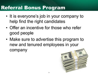 Recruiter Bonus Recruiting and Retaining Top Talent | PPTX