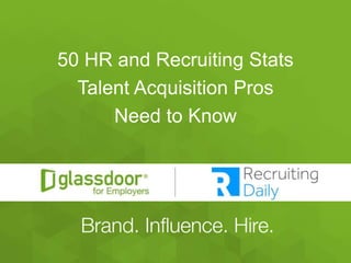 #Glassdoor
50 HR and Recruiting Stats
Talent Acquisition Pros
Need to Know
 