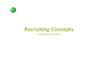 Recruiting Concepts
8 Week Training Week 3
 