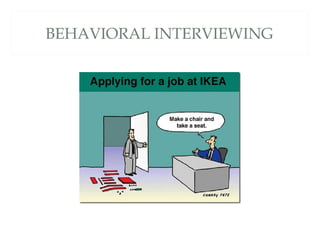 BEHAVIORAL INTERVIEWING
 
