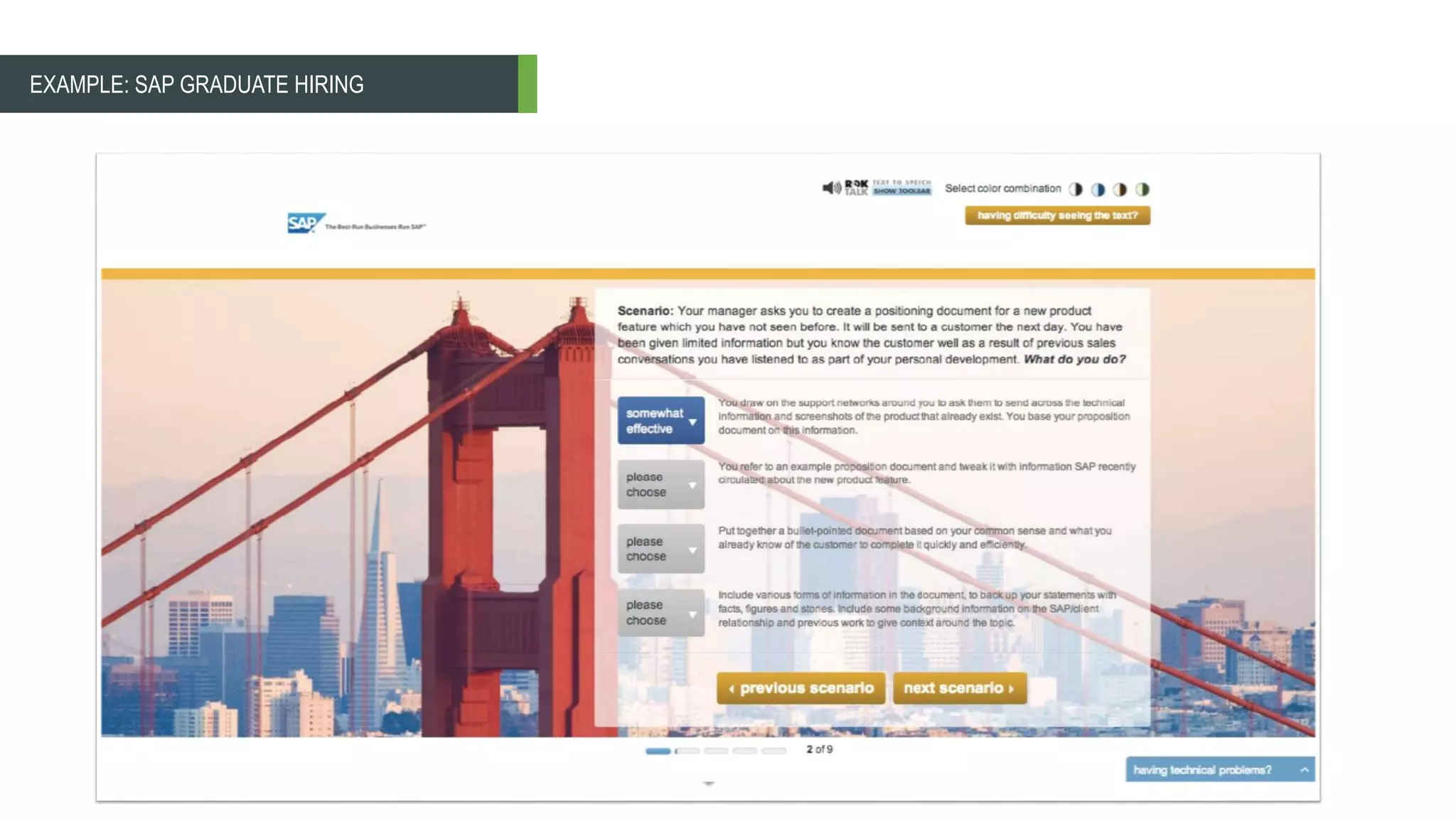 EXAMPLE: SAP GRADUATE HIRING
 