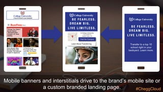 Mobile banners and interstitials drive to the brand’s mobile site or
a custom branded landing page. #CheggCloud
 