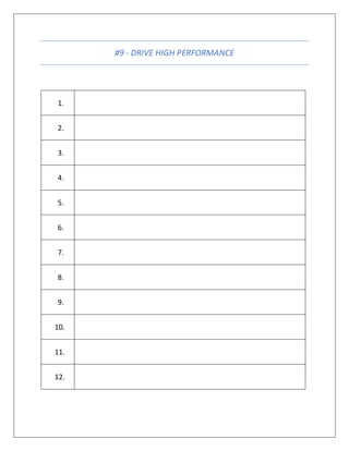#9 - DRIVE HIGH PERFORMANCE
1.
2.
3.
4.
5.
6.
7.
8.
9.
10.
11.
12.
 