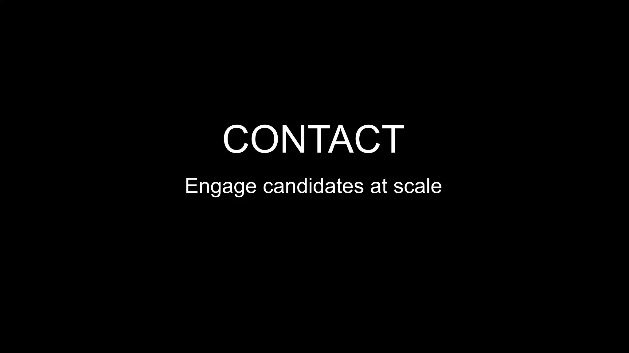 CONTACT
Engage candidates at scale
 