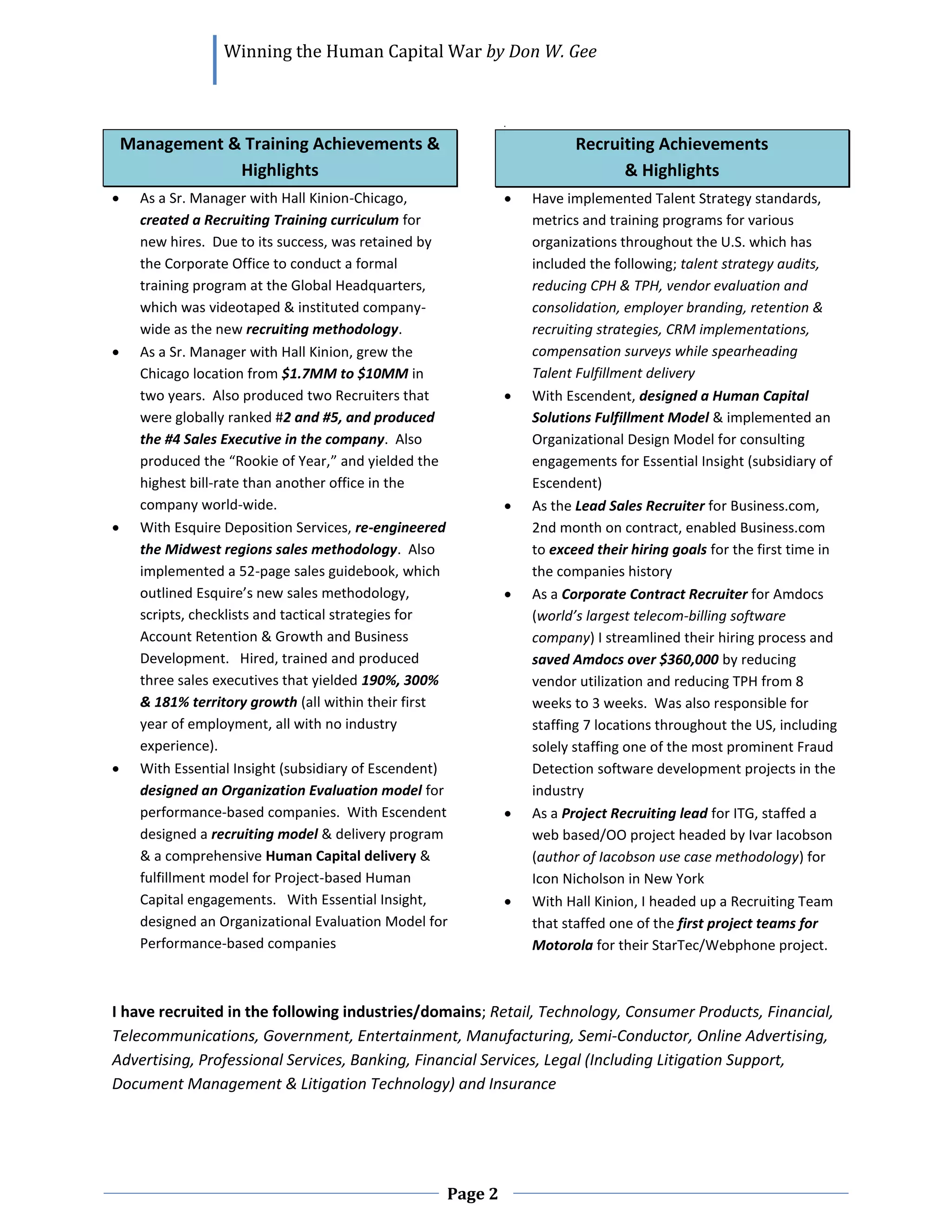 Recruiting & Talent Strategy Summary