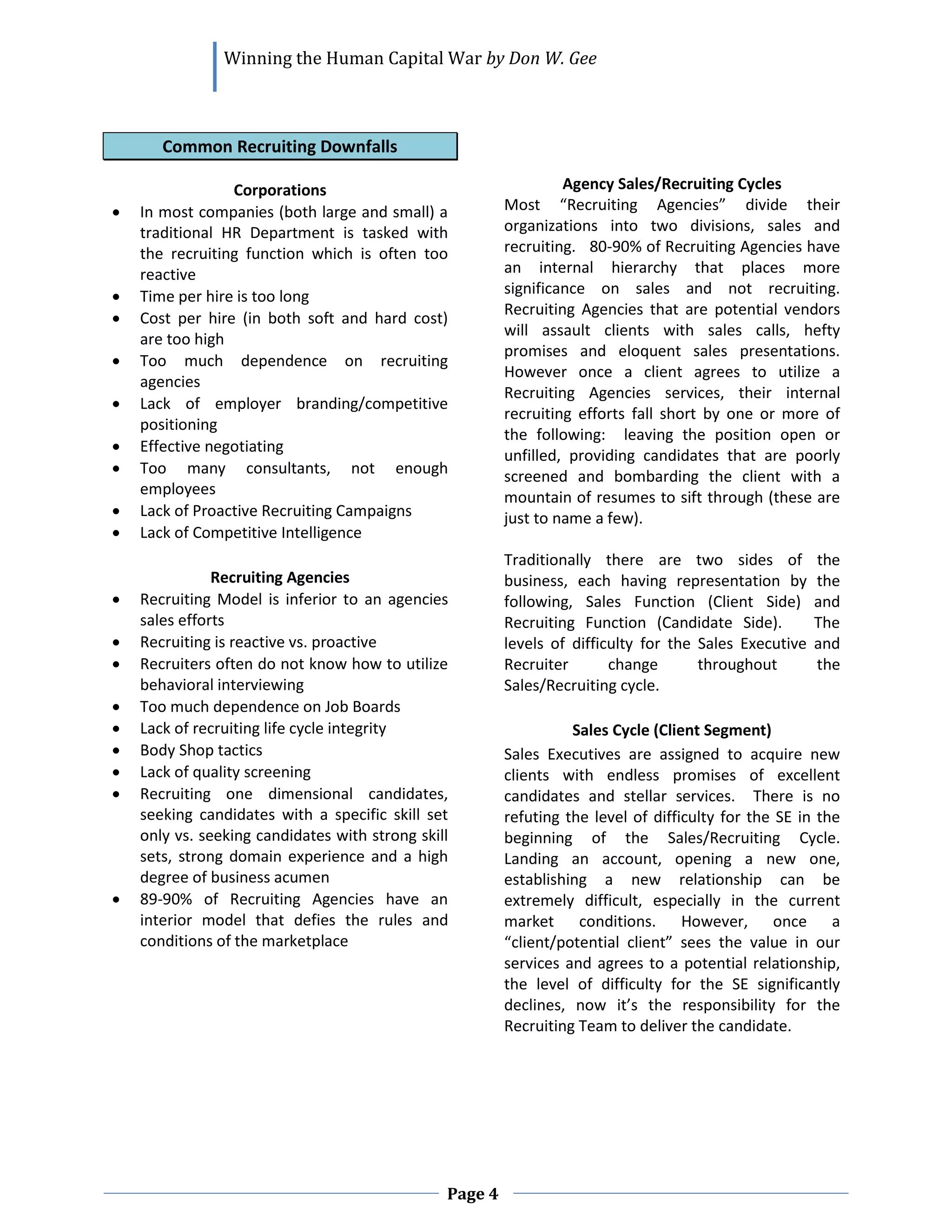 Recruiting & Talent Strategy Summary