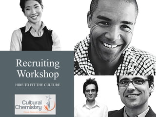 Recruiting
Workshop
HIRE TO FIT THE CULTURE
 