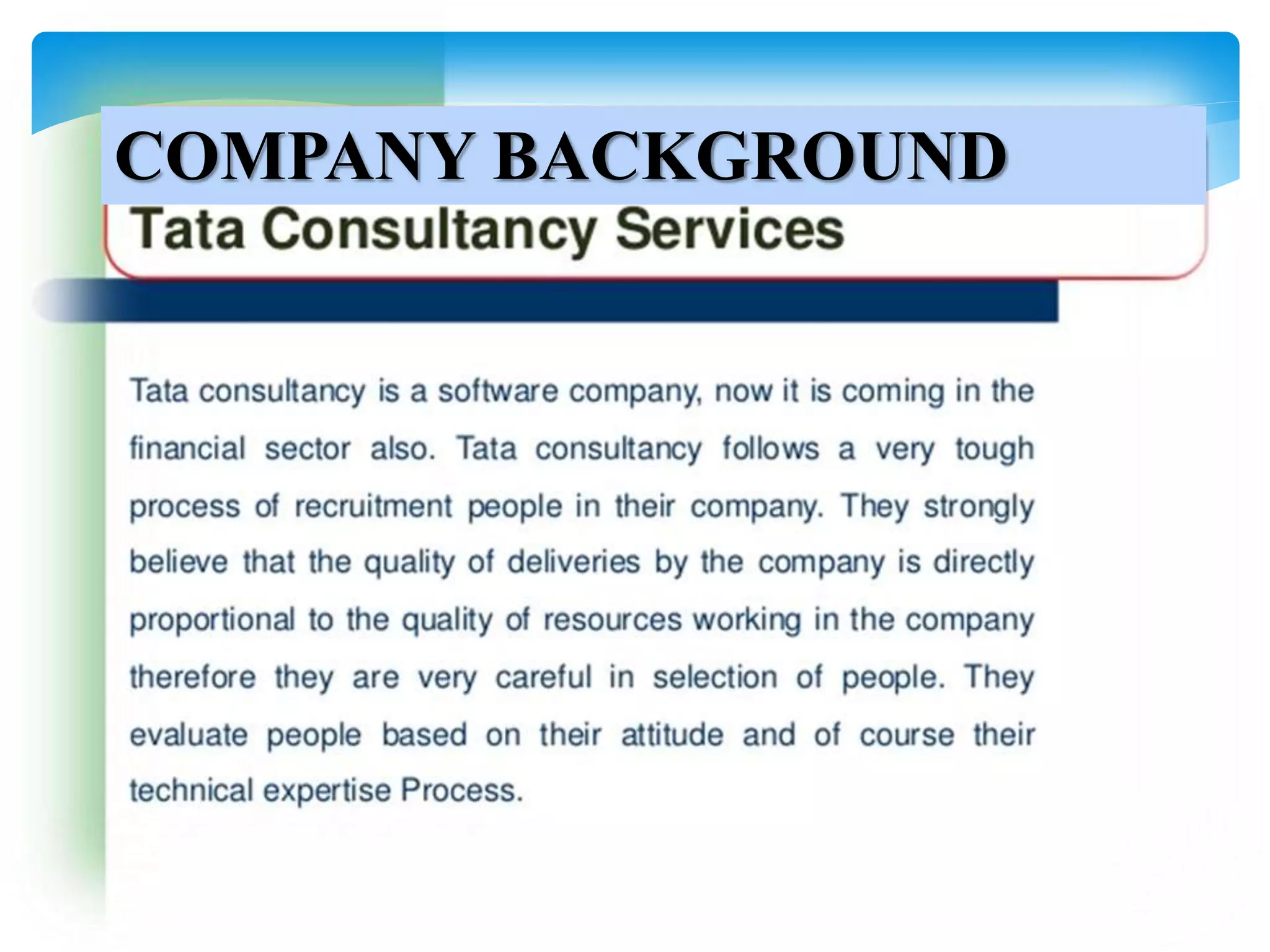 COMPANY BACKGROUND
 