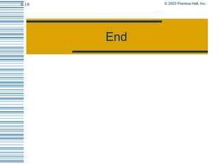 4-18 © 2003 Prentice Hall, Inc.
End
 