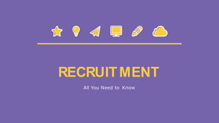 RECRUITMENT
All You Need to Know
 
