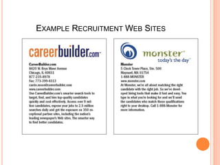 EXAMPLE RECRUITMENT WEB SITES
 