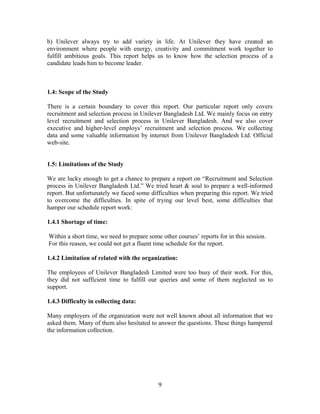 Unilever Interview Guide.pdf Recruitment and-selection-process-in-unilever-bangladesh-limited ...