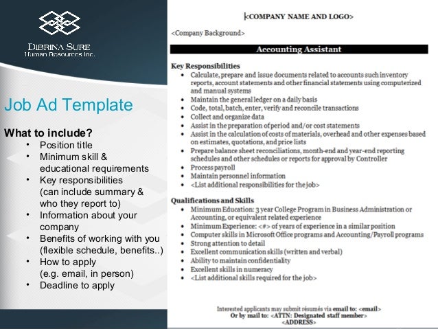 job ad template